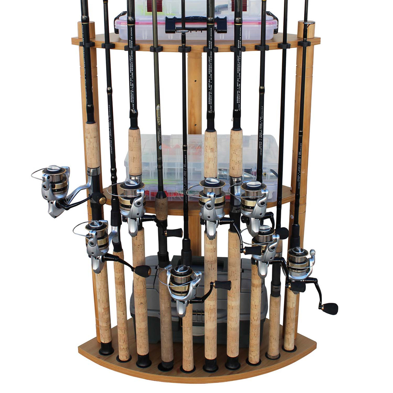 10-Rod Corner Fishing Rod Holder