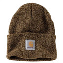 Carhartt Knit Cuffed Beanie Image in Dark Brown/Sandstone