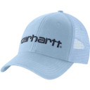 Carhartt Canvas Mesh-Back Logo Cap Image in Fog Blue Deep Ocean