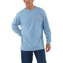 Carhartt Loose Fit Heavyweight Long Sleeve Pocket T-Shirt Image in Alpine Blue Heather