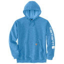 Carhartt Loose Fit Midweight Logo-Sleeve Graphic Hoodie Image in Lagoon Space Dye