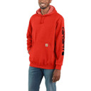 Carhartt Loose Fit Midweight Logo-Sleeve Graphic Hoodie Image in Currant Heather