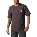 Image of the Carhartt Loose Fit Heavyweight Pocket Short Sleeve T-Shirt in Dark Sepia Heather