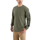 Carhartt Dearborn Loose Fit Heavyweight Long-Sleeve Logo T-Shirt Image in Dusty Olive