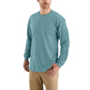 Carhartt Dearborn Loose Fit Heavyweight Long-Sleeve Logo T-Shirt Image in Summer Blue Heather