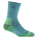 Darn Tough Women's Hiker Micro Crew Cushion Sock image in Aqua Heather Variation