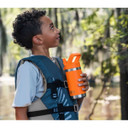 Yeti Rambler Jr. 12 oz. Kids' Water Bottle with Color-Matched Straw Cap Lifestyle Image in King Crab Orange