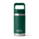 Yeti Rambler Jr. 12 oz. Kids' Water Bottle with Color-Matched Straw Cap Image in Black Forest Green