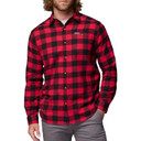 Image of the Columbia Cornell Woods Flannel Long Sleeve Shirt in Mountain Red Buffalo Check