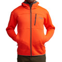 Sitka Traverse Hoodie Front Model Pocket Image in Blaze Orange