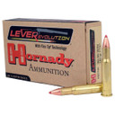 Image of the Hornady 30-30 Win 160 Grain FTX LEVERevolution Rifle Ammunition box and rounds.