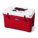 Yeti Tundra 45 Hard-Sided Cooler Patriotic Lid Image.