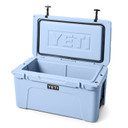 Yeti Tundra 65 Hard-Sided Cooler Open Image in Big Sky Blue