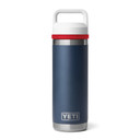 Yeti Rambler 18 oz. Water Bottle with Chug Cap Image in Navy/Red/White