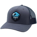 Richardson 112FP Bass Logo Trucker Hat - Blue/Navy