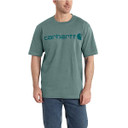 Carhartt Loose Fit Heavyweight Short Sleeve Logo Graphic T-Shirt Image in Sea Pine Heather