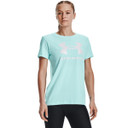 Under Armour Women's Sportstyle Graphic Short Sleeve Shirt Image in Breeze White