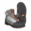 Simms Tributary Wading Boot with Rubber Soles Front and Sole Image