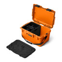 Yeti LoadOut GoBox 30 Gear Case Open with Components Image in King Crab Orange