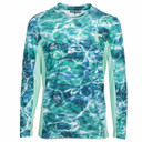 Rogers Youth Elite Chill Long Sleeve Tee image in Mossy Oak Elements Agua Sea Foam