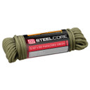 Steel Core 5/32" x 50' Polyester Paracord - Green