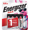 Max Alkaline AA Batteries, 4 Pack