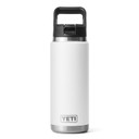Yeti Rambler 26 oz. Water Bottle with Straw Cap Image in White