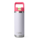 Rambler 18 oz. Water Bottle with Color-Matched Straw Cap Image in Mist/Pink/Grasshopper