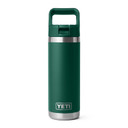 Rambler 18 oz. Water Bottle with Color-Matched Straw Cap Image in Black Forest Green
