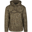 Drake LST Silencer Hoodie Image in Mossy Oak Bottomland.