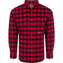 Drake Waterfowl Autumn Brushed Twill Buffalo Plaid Long Sleeve, Chilli Pepper Red Variation