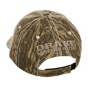Drake Waterfowl Distressed 6-Panel Ball Cap Back Image in Mossy Oak Bottomland