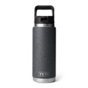 Yeti Rambler 26 oz. Water Bottle with Color-Matched Straw Cap Image in Black Stone