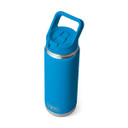 Yeti Rambler 26 oz. Water Bottle with Color-Matched Straw Cap Straw Top Image in Big Wave Blue