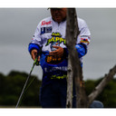 in use image of lews Wally Marshall Pro Target Jigging Rod.
