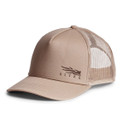 Sitka Badge Icon Mid Pro Trucker Hat Image in Sandstone