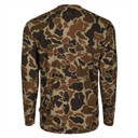 Drake Waterfowl Youth Performance Long Sleeve Printed Crew Back Image in Old School