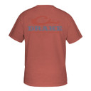 Drake Waterfowl Systems Logo T-Shirt Back Image in Barn Red Light Heather