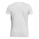 Women's Tech Twist V-Neck Short Sleeve Shirt Back Image in Halo Gray