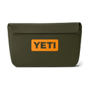 Yeti Sidekick Dry 3L Gear Case Front Image in Olive/King Crab Orange