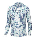 Huk KC Phantom Scales Pursuit Hoodie Front Image in Quiet Harbor