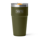 Yeti Rambler 20 oz. Stackable Cup with MagSlider Lid Image in Olive/King Crab Orange