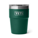 Yeti Rambler 16 oz. Stackable Cup with Magslider Lid Single Image in Black Forest Green