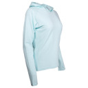 Rogers Women's Avert Lightweight Hoodie with Bug Protection Angled Image in Light Blue