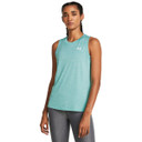 Under Armour Women's UA Tech Twist Tank Front Model Image in Radial Turquoise