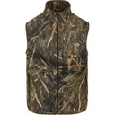 Drake Waterfowl MST Camo Camp Fleece Vest Image in Mossy Oak Habitat