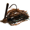 Image of the Chompers Skirted Flipping Brush Jig in Brown Green Flash