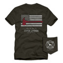 Over Under First in Last Out Short-Sleeve T-Shirt Image in Charcoal