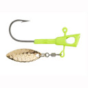 Image of the Leland Lures Fin Spin Eyehole Jig in Chartreuse