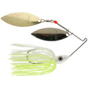 Image of the Pulsator Metal Flake Double Willow Spinnerbait in Chartreuse & White